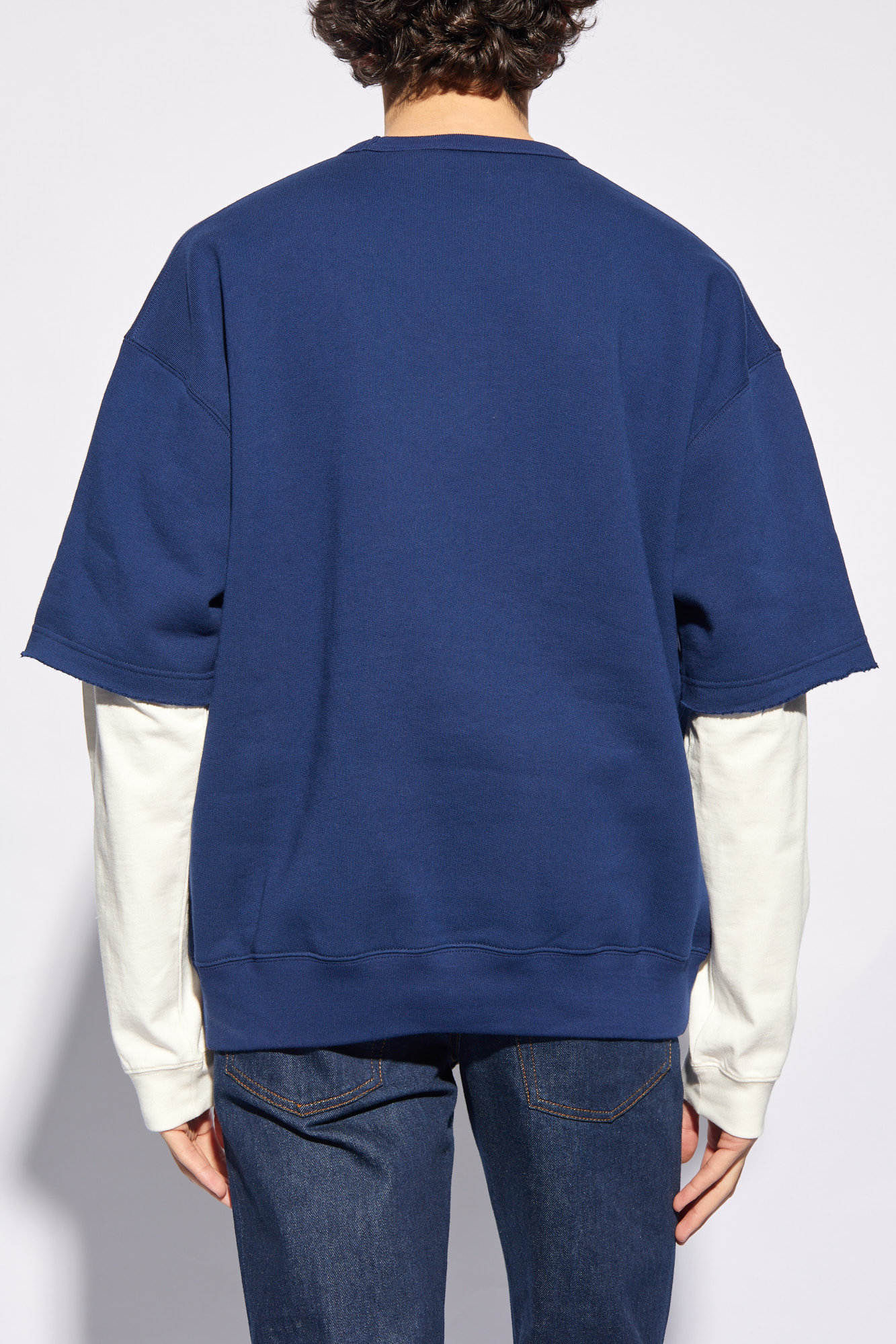 スウェット・トレーナー GUCCI NAVY BLUE SWEATSHIRT WITH LOGO PRINT Gucci Horse Parade Logo Crew Neck Sweat in Blue for Men | Lyst